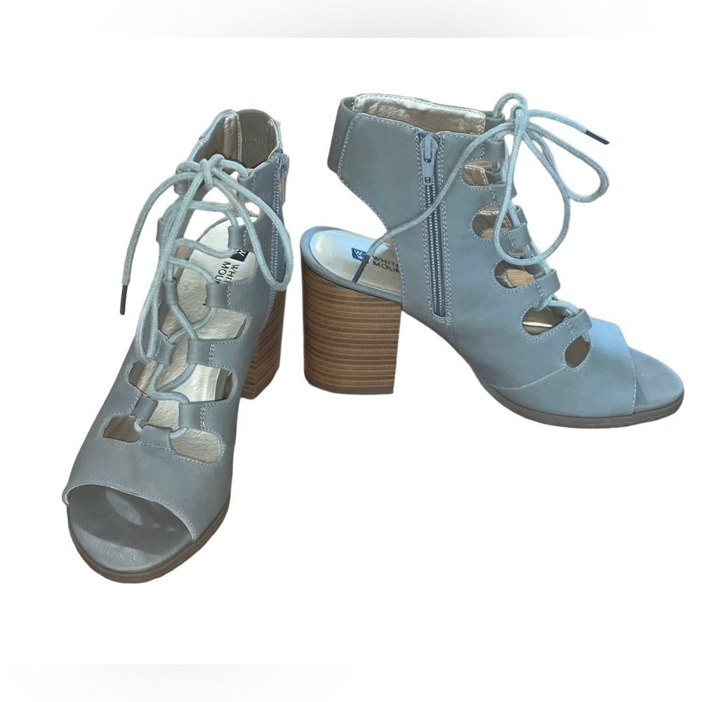 White Mountain gladiator style ghillie lace design sandals. Size 8 1/2M GUC - Picture 3 of 13